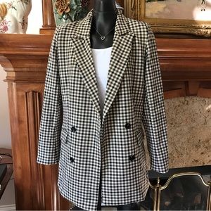 Rachel Zoe Checker Plaid Blazer Jacket M New